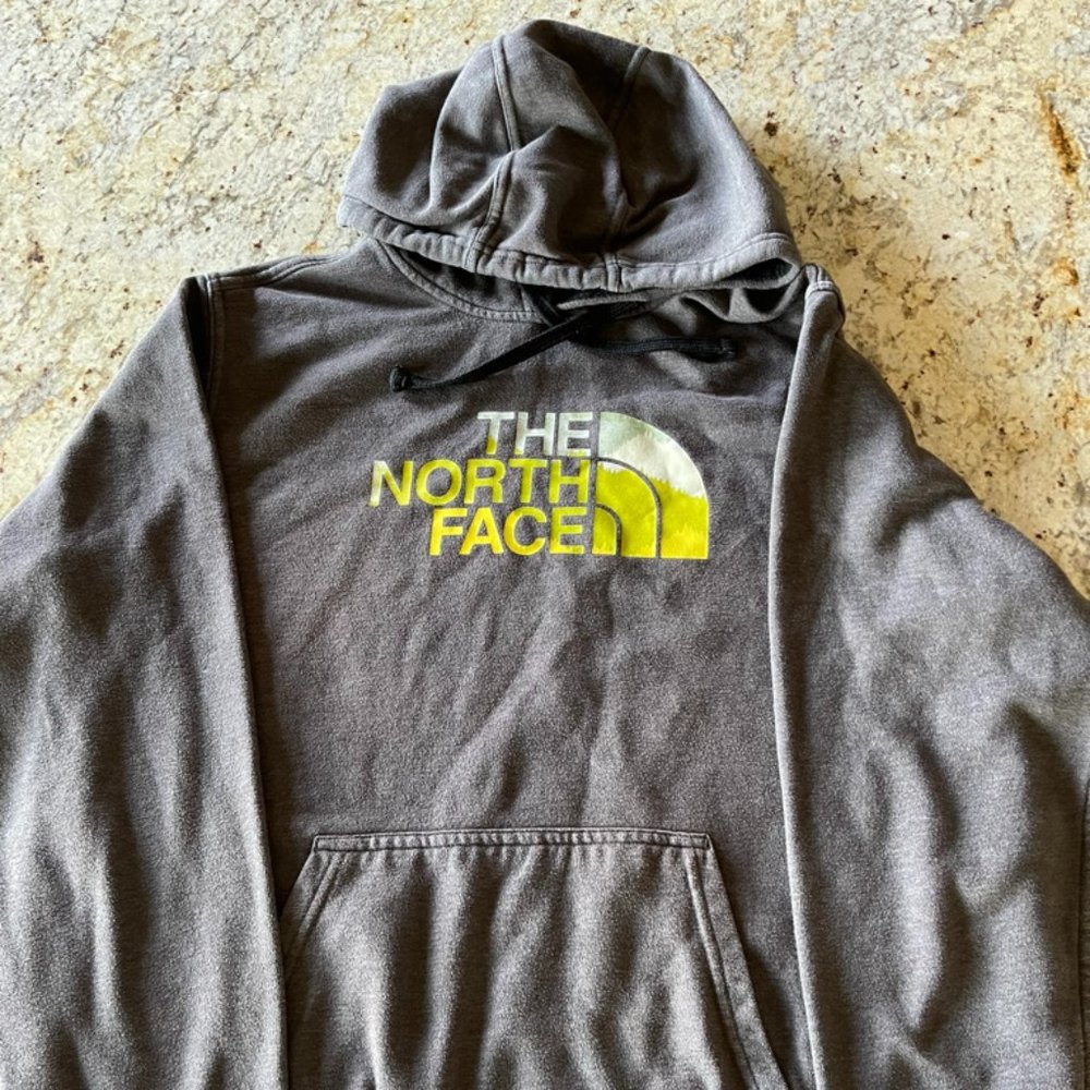 Large North Face Sweatshirt Gray with Greenish Logo